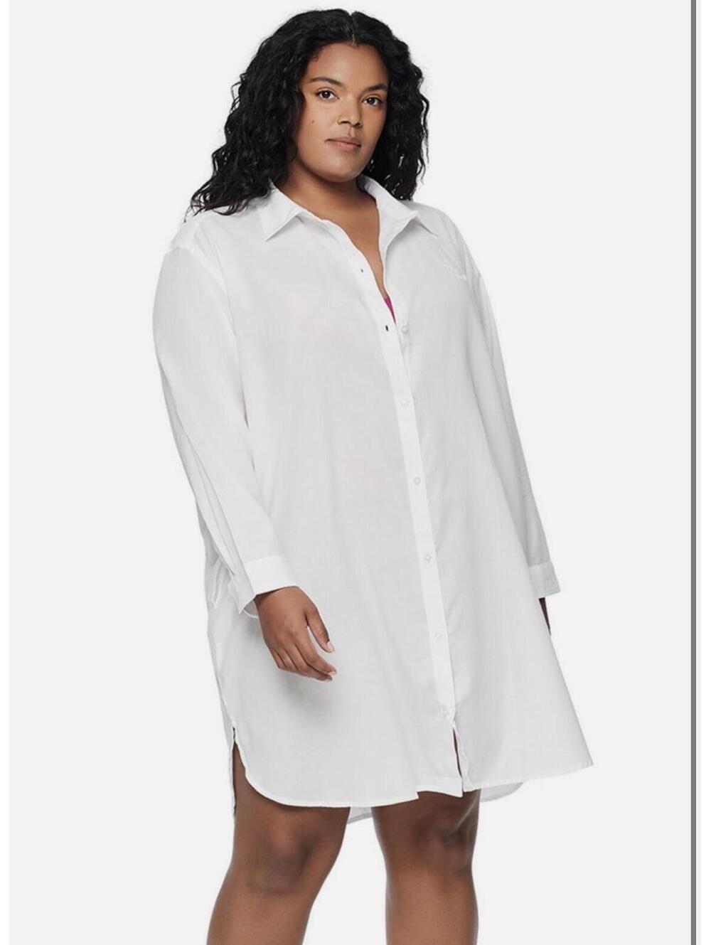 Ralph Lauren White Button Down Cotton Shirt Dress Size Large